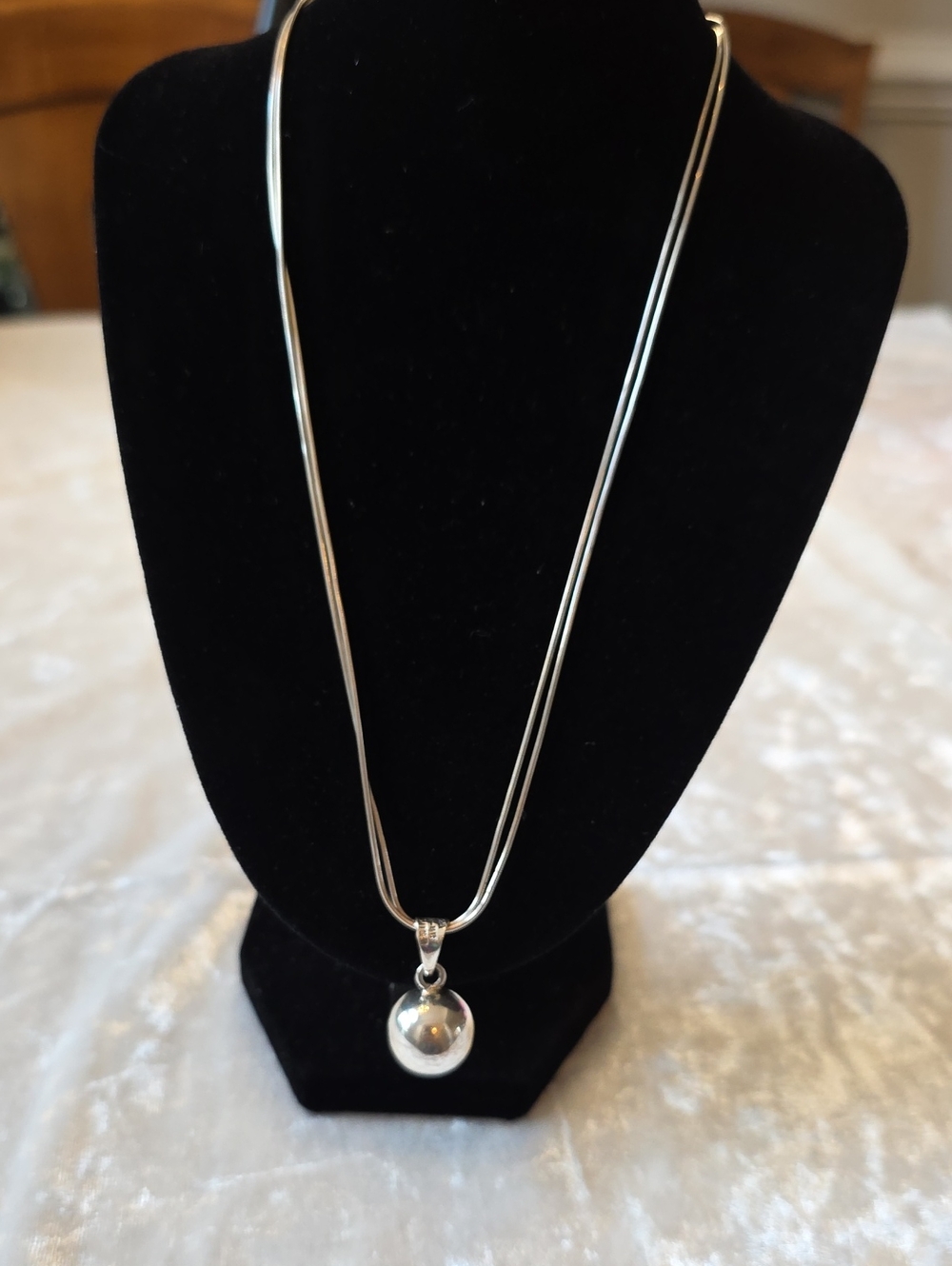 Sterling Silver Modern Minimalist Harmony Bell Necklace